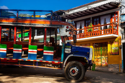 Colorful traditional rural bus from colombia called chiva