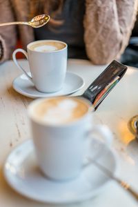 Close-up of russian currency roubles in wallet on table in cafe. money in wallet