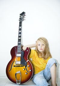 Girl with electric guitar