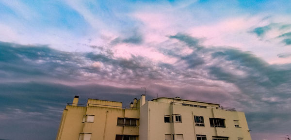 Low angle view of buildings against sky