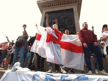 Group of people in front of building