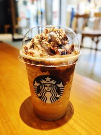 Close-up of coffee on table