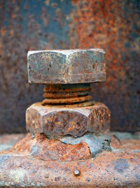 Close-up of rusty bolt