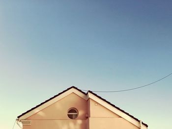 Low angle view of building against clear sky