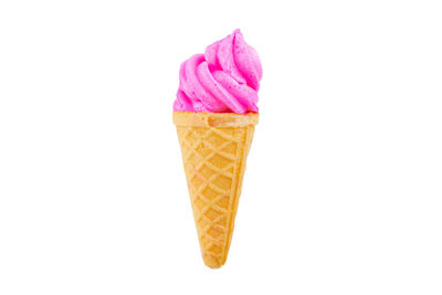 Close-up of ice cream cone against white background