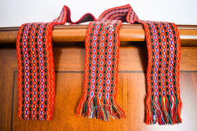 Scarf on cupboard