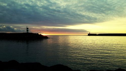 View of sea against cloudy sky