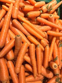 High angle view of vegetables at market stall