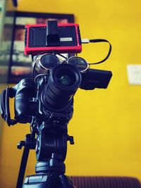 Close-up of camera