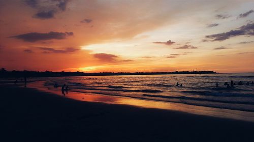 Scenic view of sea at sunset