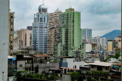 Buildings in city against sky