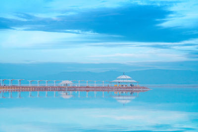 View of sea against cloudy sky