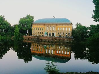 Reflection of building in lake