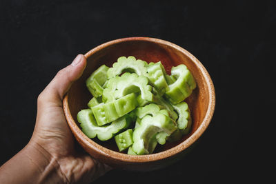 Close-up of hand holding food