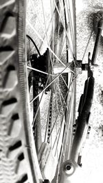 Close-up of bicycle wheel