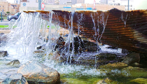 Water splashing in city