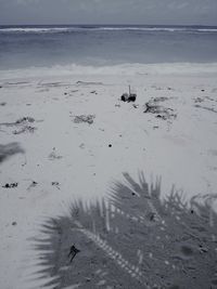 High angle view of beach against sky