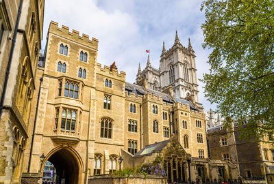 Low angle view of buildings against sky