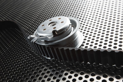 High angle view of machine part