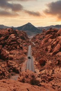 Scenic view of landscape against sky during sunset