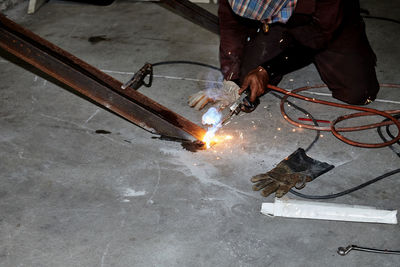 Welder working in the factory