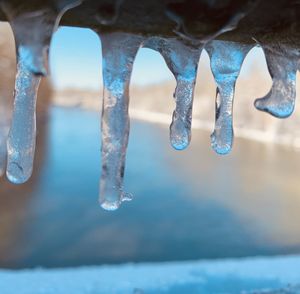 High angle view of water drop