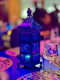 Close-up of wine glass on table