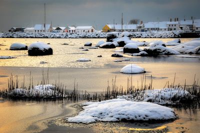Scenic view of sea during winter