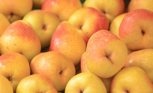 Full frame shot of apples at market stall