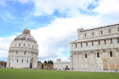 Low angle view of historical building against sky