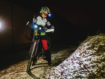 Man riding bicycle