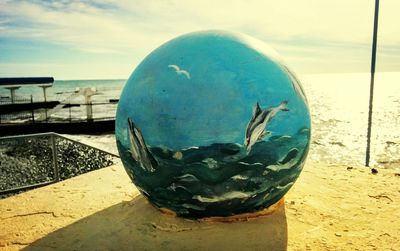 View of sea against blue sky