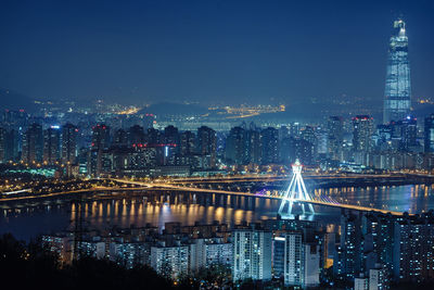 Illuminated buildings with waterfront