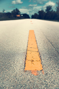 Surface level shot of empty road