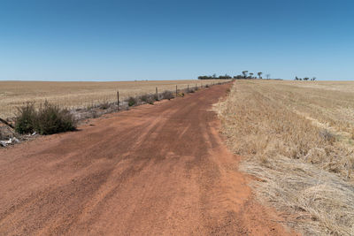 Typical unsealed road within the outback of western australia
