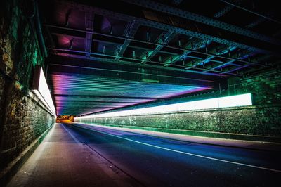 View of illuminated tunnel