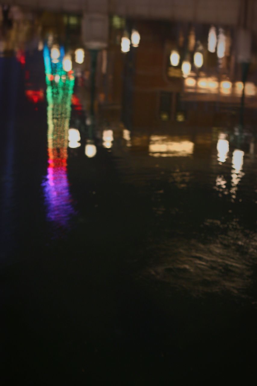 reflection, illuminated, night, close-up, transportation, no people, water, indoors