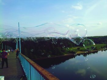 Reflection of woman in water