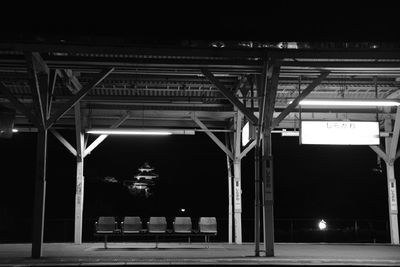 Low angle view of illuminated building at night