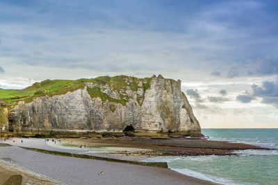 Natural cliffs on alabaster coast normandy in etretat, france