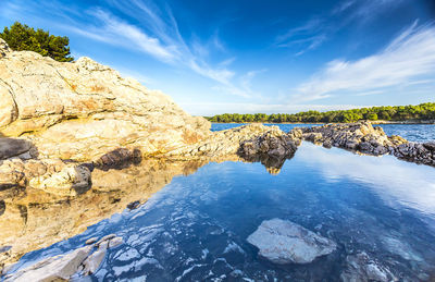 Reflection of clouds in lake