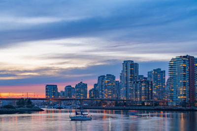 View of buildings against sky during sunset