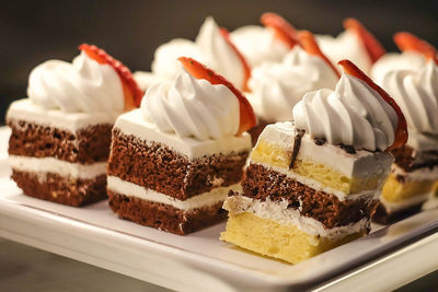 Close-up of cake in plate