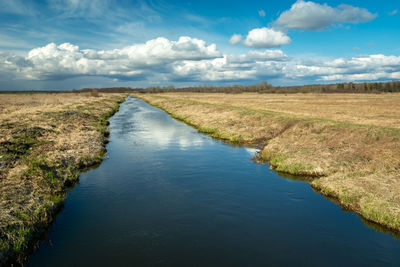 The calm uherka river, spring view