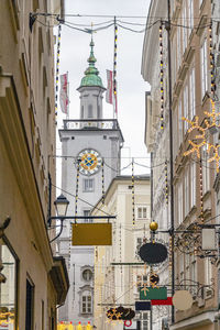 Low angle view of buildings in city