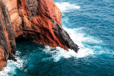 Rock formation in sea