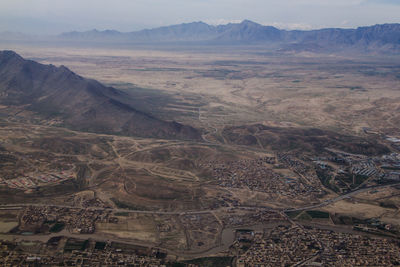 High angle view of dramatic landscape