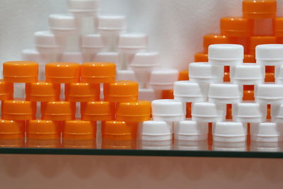 Close-up of bottles on table