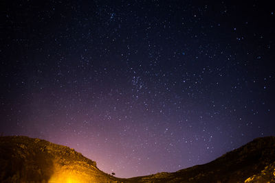 Low angle view of starry sky