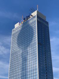 Low angle view of modern building against sky